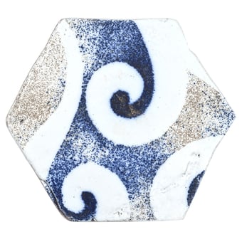 Piastrella Barocco hexagone Sand/Blue Slowtile