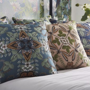 Emerald Forest Jacquard Fabric Blush Jacquard Clarke and Clarke