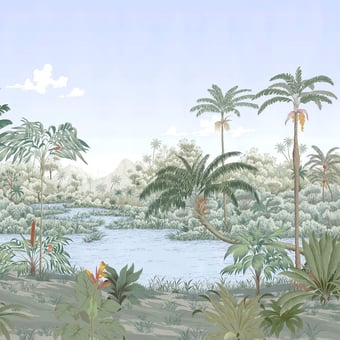 Papier peint panoramique Rivière des Parfums Naturel 150x330 cm - 3 lés - Partie A Isidore Leroy