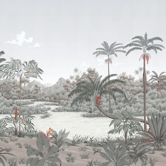 Papier peint panoramique Rivière des Parfums Gris 150x330 cm - 3 lés - Partie A Isidore Leroy