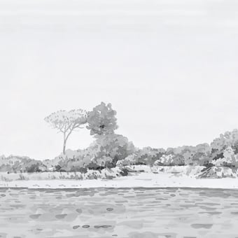Papier peint panoramique Rivage Gris 150x330 cm - 3 lés - Partie A Isidore Leroy