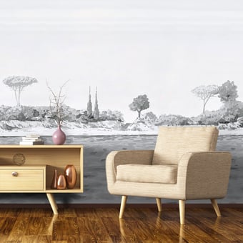 Carta da parati murale Rivage Gris 150x330 cm - 3 lés - Partie A Isidore Leroy