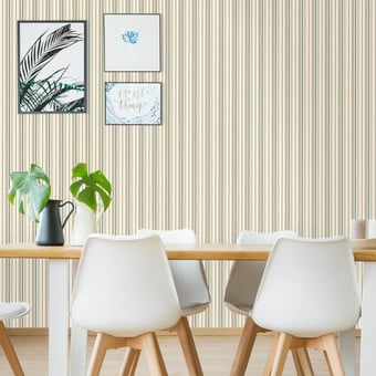 Papier peint Gable Stripe Peacock Ralph Lauren