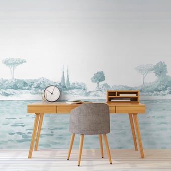 Carta da parati murale Rivage Vert d'eau 150x330 cm - 3 lés - Partie A Isidore Leroy