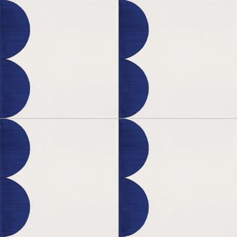 Alfabetile B Tile Cobalt/Blanc Mavi Ceramica