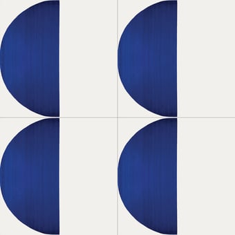 Carreau Alfabetile C Cobalt/Blanc Mavi Ceramica