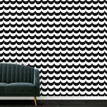 Scoop Wallpaper Grey/White Erica Wakerly