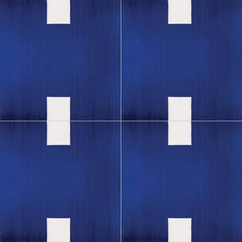 Carreau Alfabetile H Cobalt/Blanc Mavi Ceramica