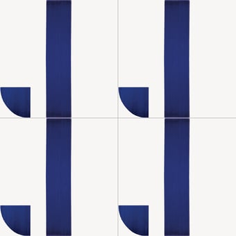 Carreau Alfabetile J Cobalt/Blanc Mavi Ceramica