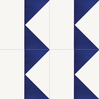 Alfabetile K Tile Cobalt/Blanc Mavi Ceramica