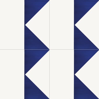 Carreau Alfabetile K Cobalt/Blanc Mavi Ceramica
