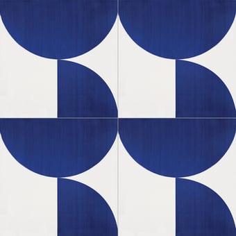Carreau Alfabetile Q Cobalt/Blanc Mavi Ceramica