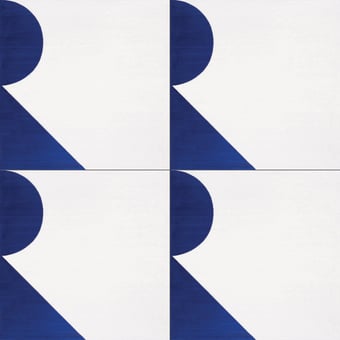 Alfabetile R Tile Cobalt/Blanc Mavi Ceramica