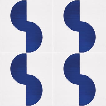 Carreau Alfabetile S Cobalt/Blanc Mavi Ceramica