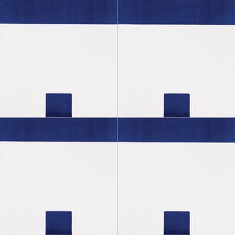 Carreau Alfabetile T Cobalt/Blanc Mavi Ceramica