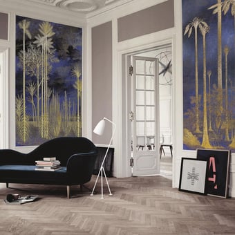 Carta da parati murale Grand Siècle 5 Blue/Gold Labo Léonard