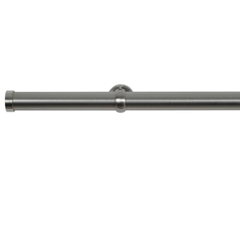 Tringle Bouchon 25 kit pose mur pour œillets Acier Brossé Houlès