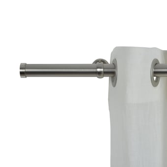 Tringle Bouchon 31 kit pose mur pour œillets Acier Brossé Houlès