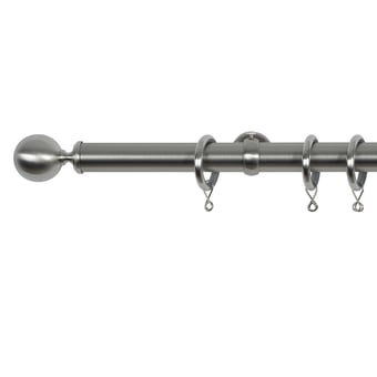 Tringle Boule 25 kit pose mur avec anneaux Acier Brossé Houlès