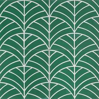 Zementfliese Trees Pea Green Ivory Marrakech Design
