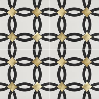 Golden Emma cement Tile Snow White. Mousey De Tegel