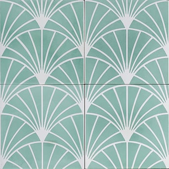 Leaves cement Tile Eucalyptus Ivory Marrakech Design
