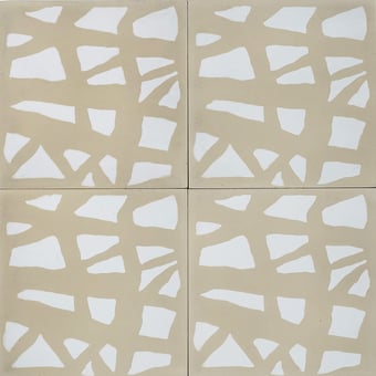 Baldosa hidráulica Grid Pure White Silk Marrakech Design