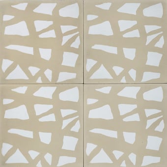 Piastrella di cemento Grid Pure White Silk Marrakech Design