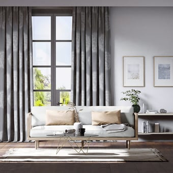 Amity Fabric Slate/Gold Harlequin