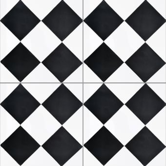 Baldosa hidráulica Damier Black/White Carodeco