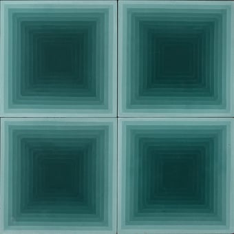 Piastrella di cemento Four Elements Squares Squares Green Marrakech Design