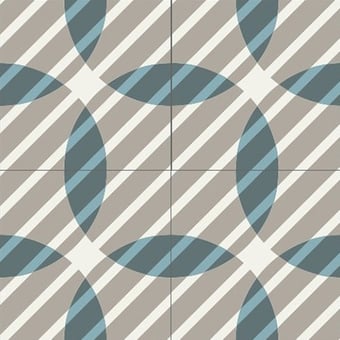 Tappeti piastrelle ciment Flocons carré Moleskin Carodeco