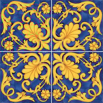 Baldosa Ieranto Arancio, Blu, Giallo Francesco De Maio
