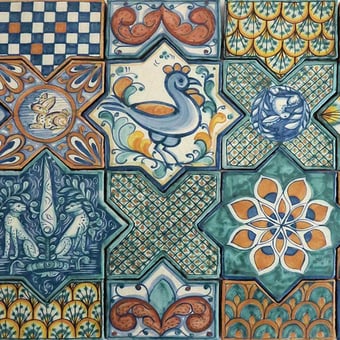 Tappeto cement Tiles Multi Le Nid