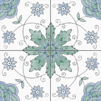 Carreau Katya Bianco, Azzurro, Verde Francesco De Maio