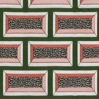 Dappled Brick Fabric Emerald Rubelli