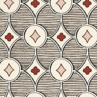 Quatrefoil Fabric Brown Rubelli
