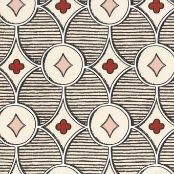 Tela Quatrefoil Brown Rubelli