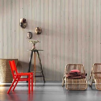 Wandverkleidung Timber Strips II Wall covering Beige/Brun NLXL by Arte