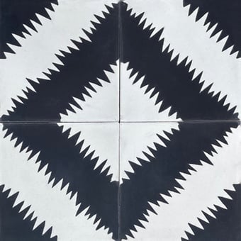 Carreau ciment Zigzag on Four Kohl, Milk Popham design