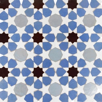 Zellige Flamenco Lavande foncé, Bleu ciel, Blanc De Tegel