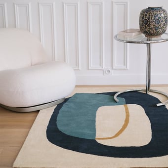 Alfombras Inclusion Bleu Orage / Moutarde Edito