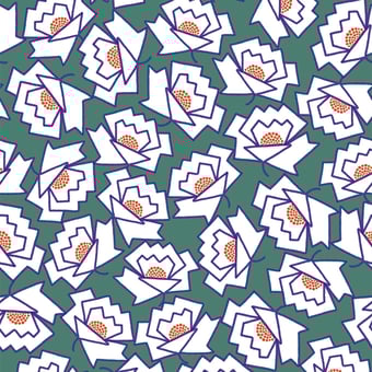 M-Flower Wallpaper Green Maison Martin Morel