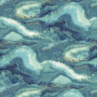 Papel pintado Reflected Obsidian Azurite Harlequin