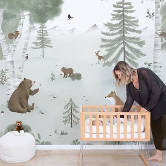 Papel pintado mural panorámico Mountain Life Vert Lilipinso