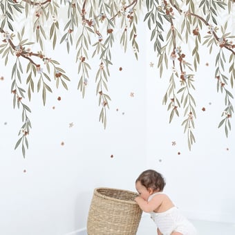 Carta da parati murale Eucalyptus Blooming Vert Lilipinso