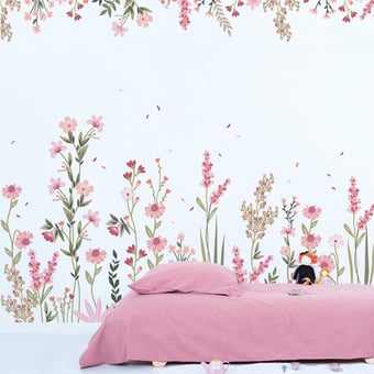 Papier peint panoramique A Field Of Flowers Left Vert Lilipinso