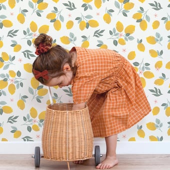 Papel pintado Lemons Jaune Lilipinso