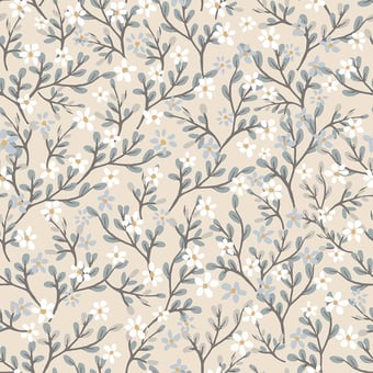 Carta da parati Exquisite Blossoms Mustard Yellow Lilipinso