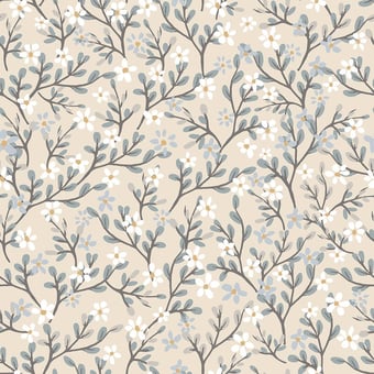 Exquisite Blossoms Wallpaper Mustard Yellow Lilipinso